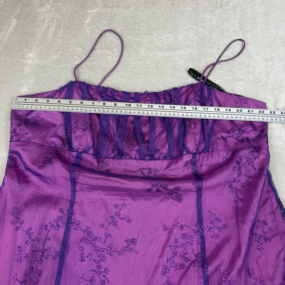 Vtg Zum Zum Purple Glitter Formal Dress Y2K Fairy Prom HoCo 2XL Sheer READ - Picture 8 of 13
